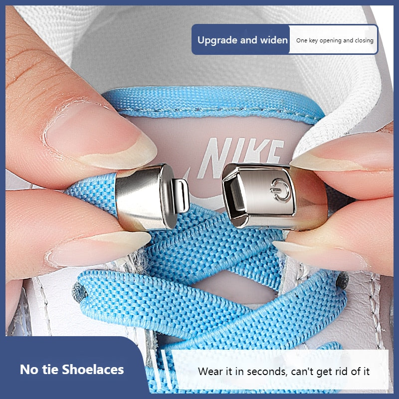 2022 No Tie Shoe laces - Press Lock Shoelaces without ties - Elastic Widened Flat Shoelace for Shoes